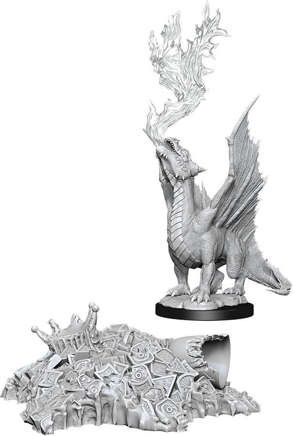 D&D Nolzur's Marvelous Miniatures - Gold Dragon Wyrmling & Small Treasure Pile
