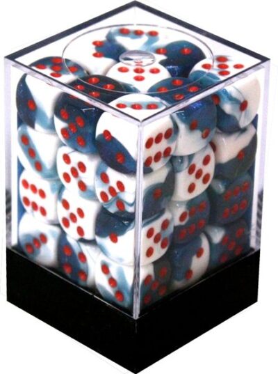 Boite de 36d6 Gemini Astral Blue-White w/red