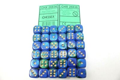 Boite de 36d6 Gemini Blue-Green w/gold