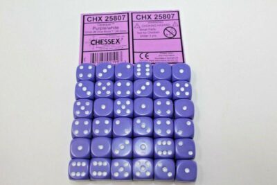 Boite de 36d6 Opaque Purple w/white