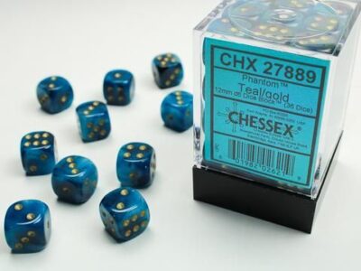 Boite de 36d6 Phantom Teal w/gold