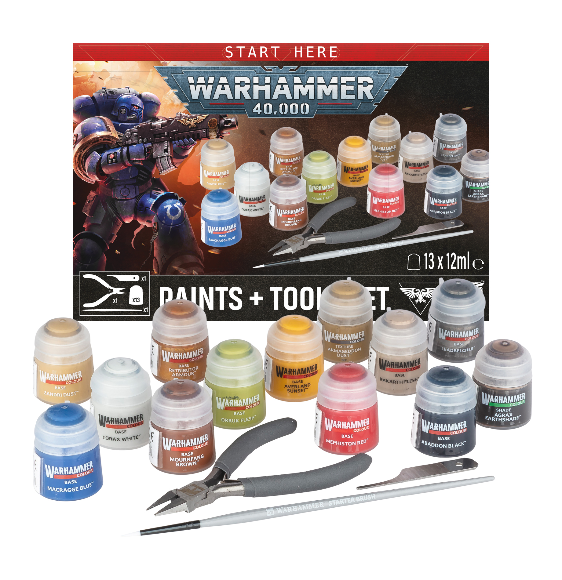 Warhammer 40'000 Paints + Tools Set